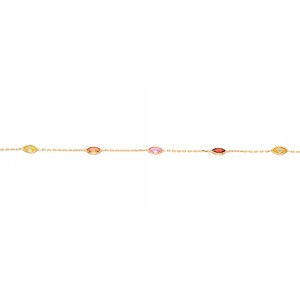   Bracelet or jaune- Pierres synthétique - 7+ ,5  VI60-6